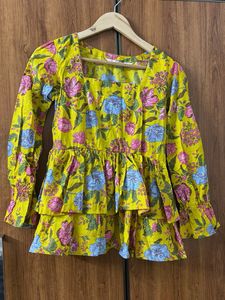 Vibrant Floral Tiered Kurta