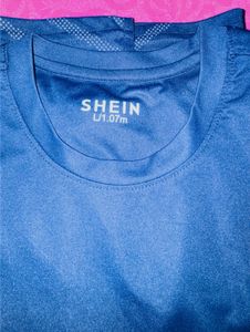 Blue Shein T-Shirt Dri fit