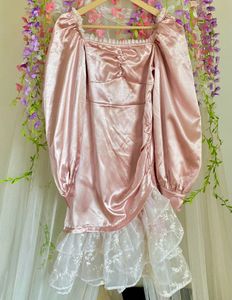 Princess Satin Puff Sleeve Dress🎀