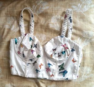 Cute Butterfly Print Corset Bra
