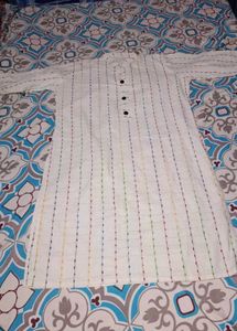 Embellished White Kurta