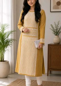 Stylish winter Mustard Yellow Kurta