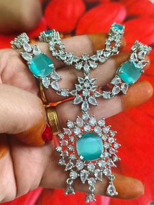 Stunning Teal Gemstone Jewellery Set+freebie