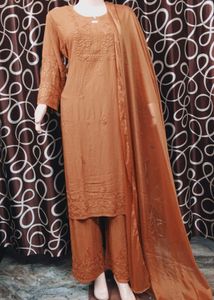 Pure Chikankari Lakhnowi Rayon Kurti Set