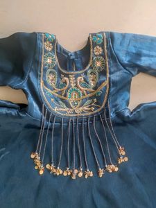 Elegant Teal Kurta with Embellishments
