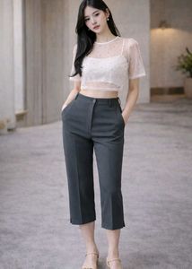 Chic Grey Wide-Leg Trousers