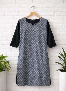 Stylish Grey Printed Kurta