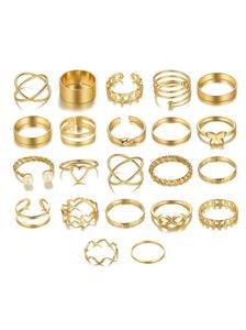 Assorted Gold Tone Stackable Rings Set of 22