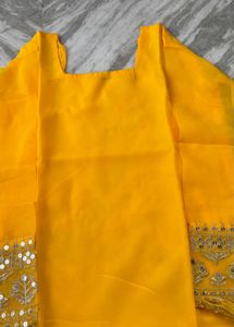 Yellow Kurta with Sequins Work
