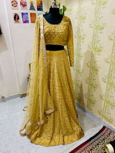 Elegant golden Lehenga Choli Set