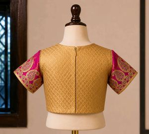 Golden Pink Choli with Blue Lehenga for 3–4yr girl