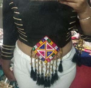 Stylish Black Tiered Lehenga Choli Set