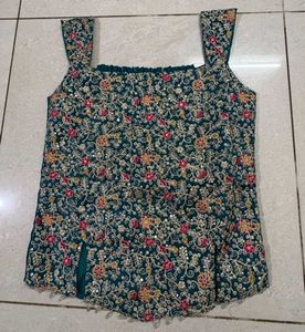 New designer embroidered top with palazzo sharara