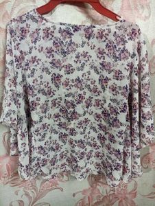 Sheer Floral Print Blouse