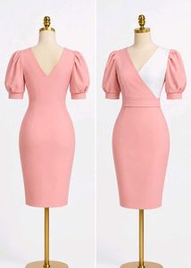 Chic Pink &amp; White Wrap Dress