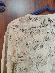 Sheer Lace Top &amp; Striped Tank Set
