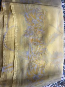 Vintage Yellow Floral Sheer saree