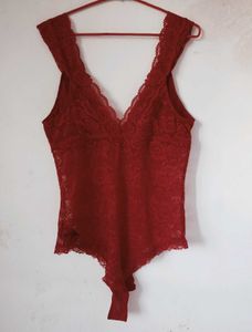 Red Lace H&amp;M Bodysuit