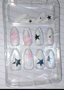 Floral Print Dress and 12 matching press on nails