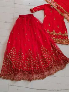 Red hand work bridal lehenga ❤️