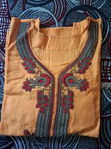 Embellished Orange Kurta
