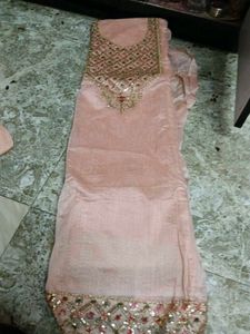 Elegant Peach Embroidered Kurta Set