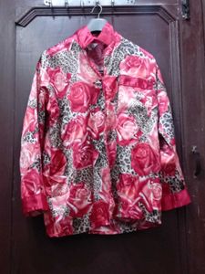 Floral Satin Pajama Top