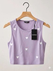 Branded  Heart Print Tank Top