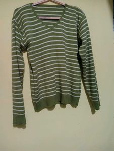 Green Striped Knit Top