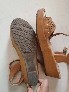 Bata Mustard Wedge Sandals