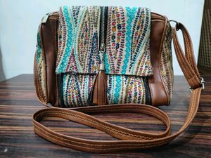Boho Print Crossbody Bag with Tassel