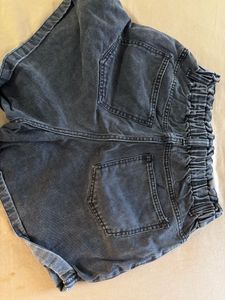 Washed Black Denim Shorts