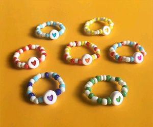 Cute Beaded Heart Rings (Set of 3)