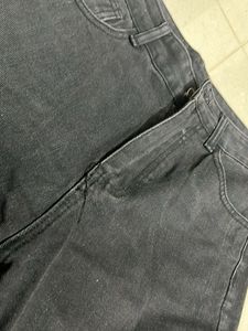 Greyish Black Wide Leg Jeans