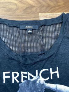 y2k Black "French Look" Graphic Tank Top