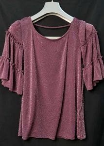 Stylish Plum-Purple Glitter Top 💜