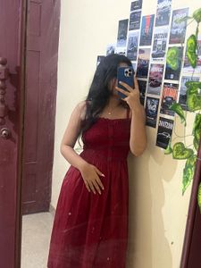Maroon Smocked Button-Up Midi Dress
