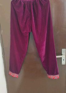Elegant Embroidered Velvet Kurta Set