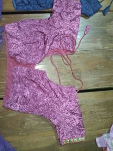 Crepe Embroidered Purple Blouse