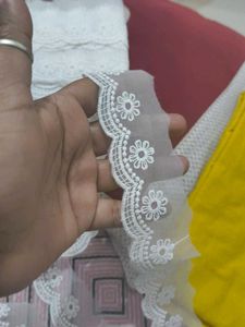 White Embroidered Lace Trim