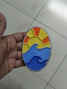 Sunset And Waves Fridge Magnet