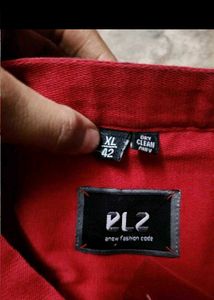 Men's Red Button-Down Shirt
