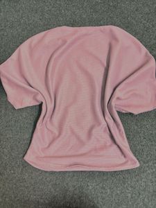Mauve pink Velour Short Sleeve Top