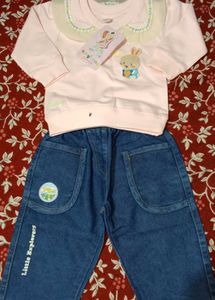 Baby Girl Pink Bunny Sweatshirt