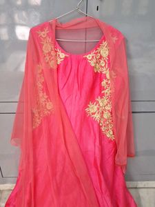 Stunning Pink Kurta with Gold Embroidery