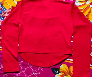 Square Neck New Red Full Sleeve Top♥️
