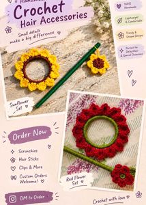 Handmade Crochet Hair Accessories Set
