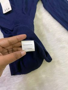 Navy Blue Long Sleeve Top