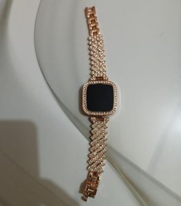 rose gold Stylish Crystal Accent Digital Watch