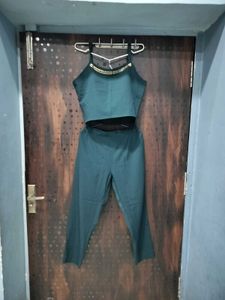 Elegant Teal coord Set with Embroidery